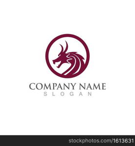 Dragon vector icon illustration design logo template