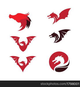 Dragon vector icon illustration design logo template