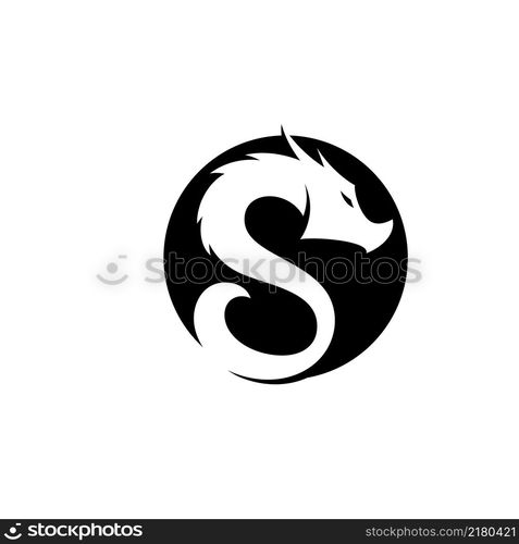 Dragon vector icon illustration design logo template