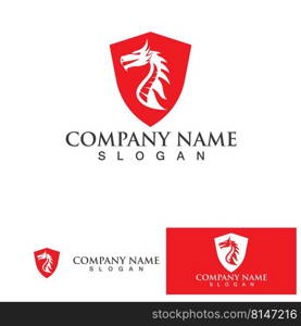 Dragon vector icon illustration design logo template