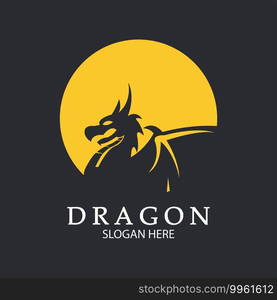 Dragon vector icon illustration design logo template