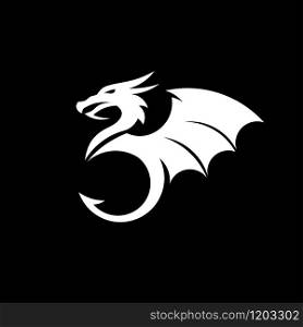 Dragon vector logo template, Mythological animals dragon sport