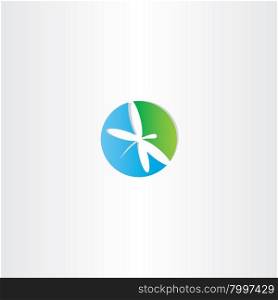dragonfly circle logo vector icon insect