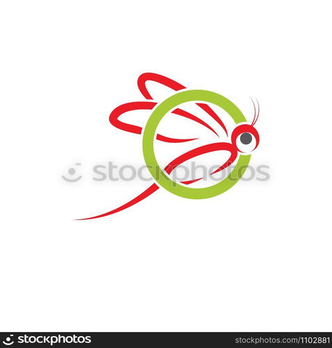 Dragonfly illustration icon design template vector