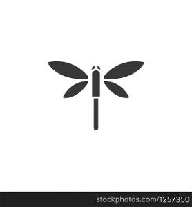 Dragonfly. Isolated icon. Animal glyph vector illustration