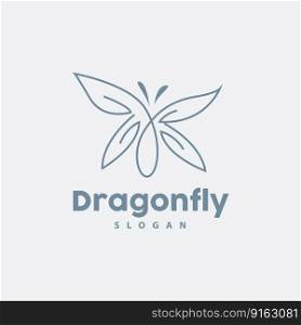 Dragonfly Logo, Flying Animal Vector, Luxurious Elegant Simple Minimalist Design, Illustration Template Icon