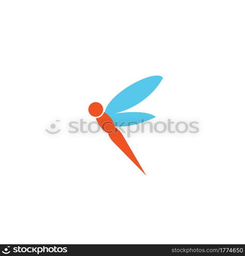 Dragonfly logo template icon design