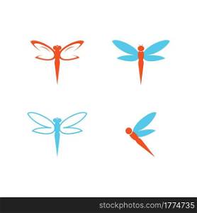 Dragonfly logo template icon design