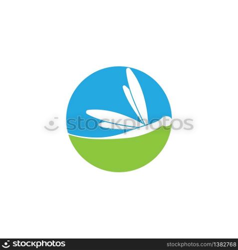 Dragonfly logo template vector icon illustration design