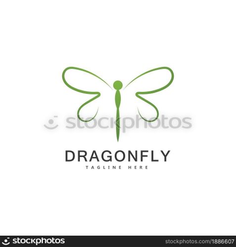 Dragonfly logo template vector icon illustration design