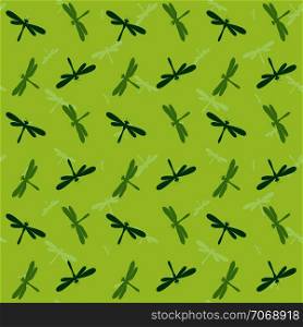 Dragonfly vector art background design for fabric and decor. Seamless pattern