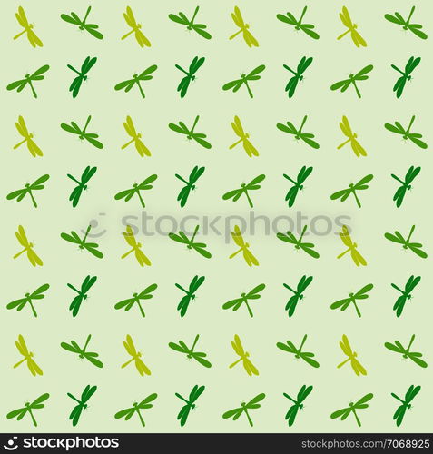 Dragonfly vector art background design for fabric and decor. Seamless pattern