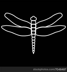 Dragonfly white icon .