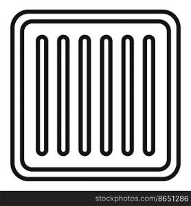 Drain metal cover icon outline vector. City road. Pit circle. Drain metal cover icon outline vector. City road