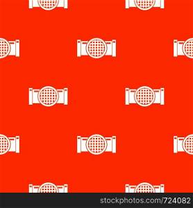 Drain pipe pattern repeat seamless in orange color for any design. Vector geometric illustration. Drain pipe pattern seamless