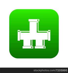 Drain system icon digital green for any design isolated on white vector illustration. Drain system icon digital green