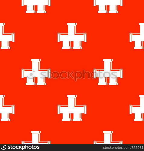 Drain system pattern repeat seamless in orange color for any design. Vector geometric illustration. Drain system pattern seamless