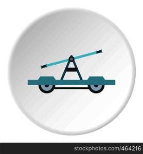 Draisine or handcar icon in flat circle isolated vector illustration for web. Draisine or handcar icon circle