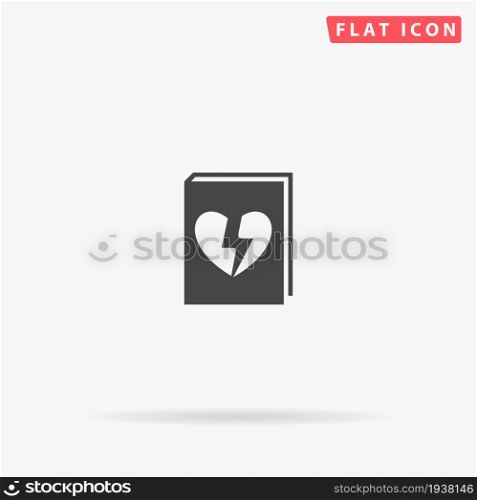 Dramatic Book flat vector icon. Glyph style sign. Simple hand drawn illustrations symbol for concept infographics, designs projects, UI and UX, website or mobile application.. Dramatic Book flat vector icon
