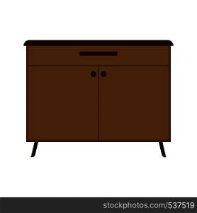 Drawer brown box style equipment retro with shelf. Apartment contemporary simple wooden furniture