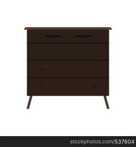 Drawer brown box style equipment retro with shelf. Apartment contemporary simple wooden furniture