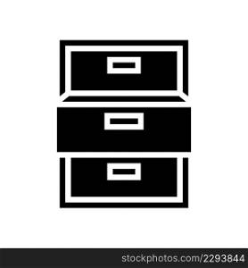 drawer open glyph icon vector. drawer open sign. isolated contour symbol black illustration. drawer open glyph icon vector illustration