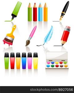 Drawing and painting tools vector image
