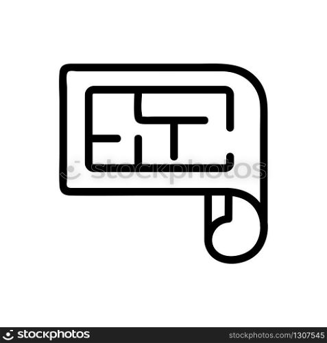 drawing apartment repairs icon vector. drawing apartment repairs sign. isolated contour symbol illustration. drawing apartment repairs icon vector outline illustration