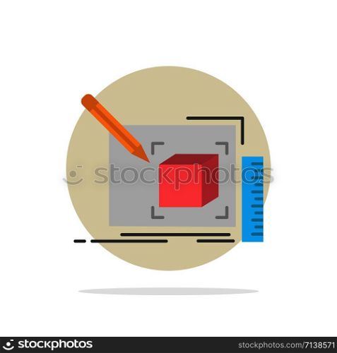 Drawing, Art, Sketch, Line, Pencil Abstract Circle Background Flat color Icon