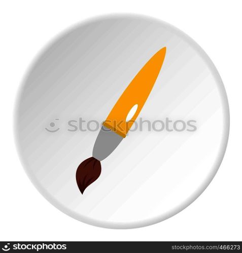 Drawing brush icon in flat circle isolated on white background vector illustration for web. Drawing brush icon circle