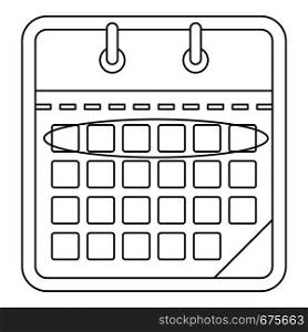 Drawing calendar icon. Outline illustration of drawing calendar vector icon for web. Drawing calendar icon, outline style.