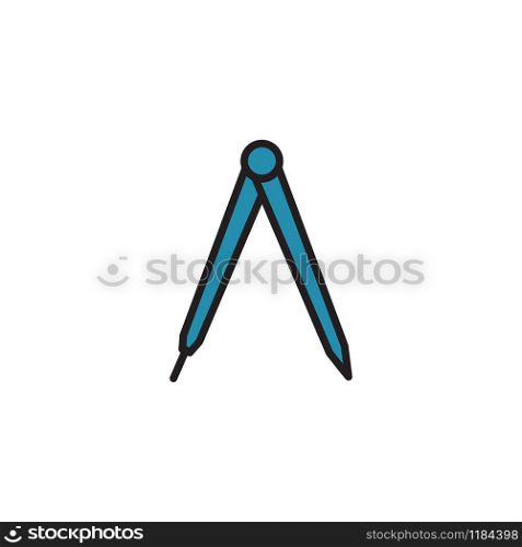 Drawing compass icon design template