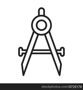 Drawing compass icon vector on trendy style for design and print