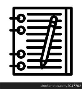 drawing diary line icon vector. drawing diary sign. isolated contour symbol black illustration. drawing diary line icon vector illustration