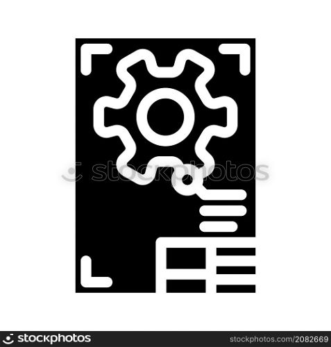 drawing digital document glyph icon vector. drawing digital document sign. isolated contour symbol black illustration. drawing digital document glyph icon vector illustration