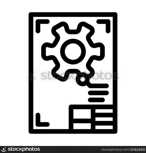 drawing digital document line icon vector. drawing digital document sign. isolated contour symbol black illustration. drawing digital document line icon vector illustration