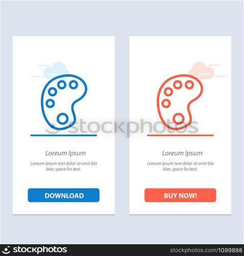 Drawing, Education, Paint Blue and Red Download and Buy Now web Widget Card Template