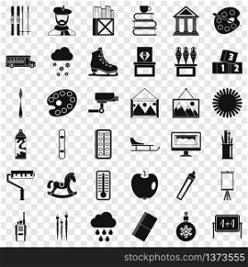 Drawing icons set. Simple style of 36 drawing vector icons for web for any design. Drawing icons set, simple style