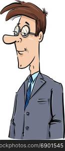 Drawing Illustration of Young Businessman Character Caricature