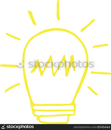 Drawing light bulb icon sign symbol design