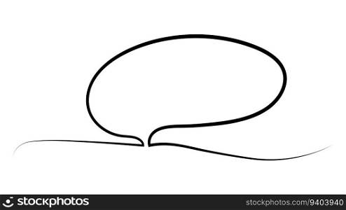Drawing line quote continuous speech bubble, balloon cloud text border