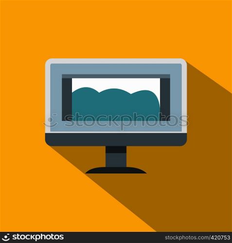 Drawing monitor icon. Flat illustration of drawing monitor vector icon for web. Drawing monitor icon, flat style