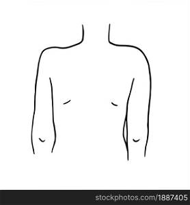 Drawing of a female body from the back - hand drawn vector sketch. Spine health check concept, posture checkup at doctor