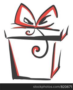 Drawing of a gift box vector or color illustration