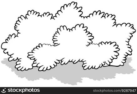 Drawing of a Wide Bush - Cartoon Illustration Isolated on White Background, Vector