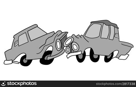 drawing of the cars on white background, vector illustration