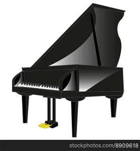 Drawing of the music instrument piano. Drawing of the music instrument piano on white background