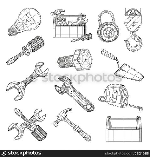 Drawing tools set, vector