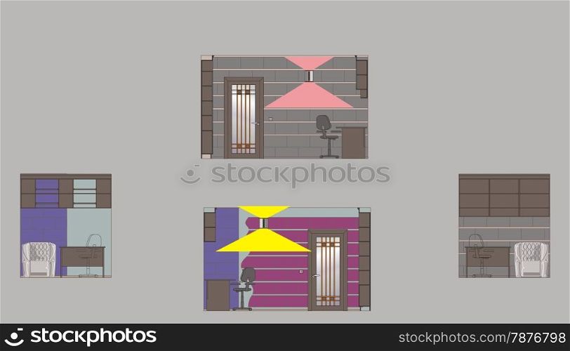 Drawing walls of residential premises interior color