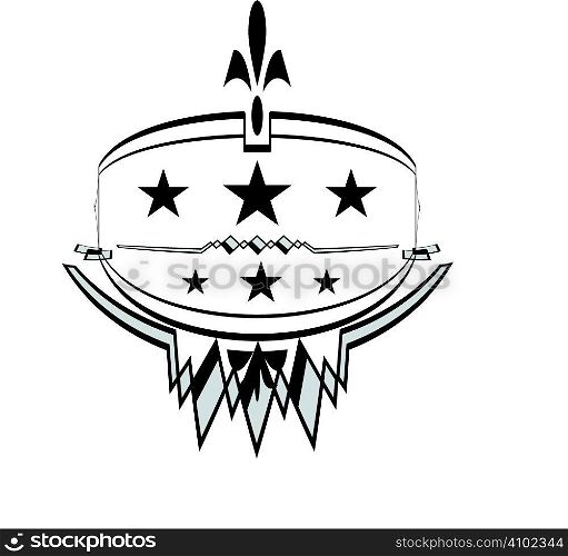 drawn black shield for a logo